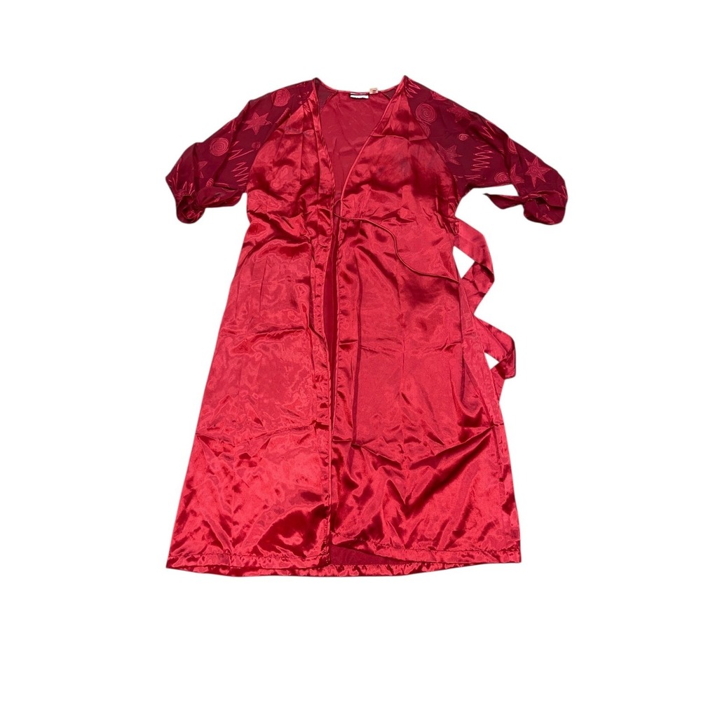 FLAWS Vintage Victoria's Secret Gold Label Sheer Satin 3 Piece Set Robe Large - Picture 4 of 16